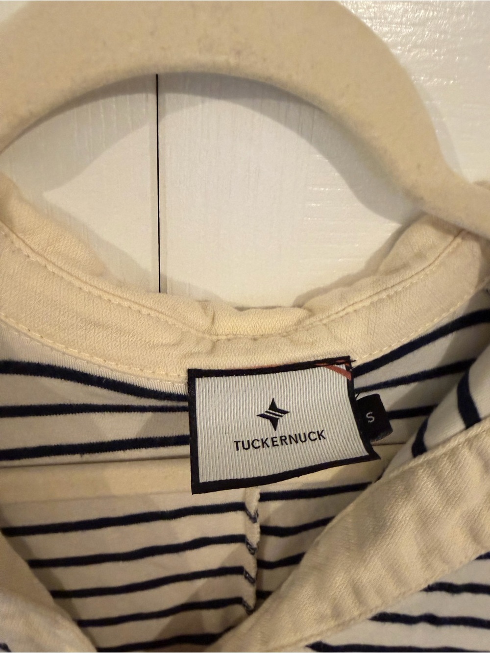 Tuckernuck Ashton Knit Polo Dress Size S Blue Cream As Is *pilling - Picture 2 of 5